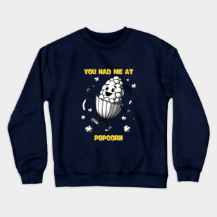 Womens Funny Popcorn Saying binge-watching popcorn and chill Crewneck Sweatshirt